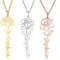 XUANPAI Namenskette Personalisierte Damen Kette, Geburtstag Blume Kette mit Name, 18K Rosegold/Gold Vergoldet Kette mit Name, Geschenk für Herren, Freundin, Mädchen, Mutter, Schwester (NNC-124)