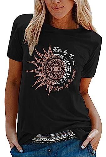 SKFLABOOF Tshirt Damen Elegant - T Schirt Damen Sommer Oversized Lässig Sale Oberteile T-Shirt Bluse Mit Aufdruck Kurzarm T Shirt Tops Teenager Mädchen Generic Shirts Pullover Damenshirts
