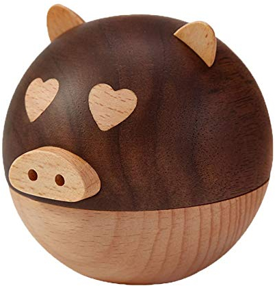 BONOOL Schmuckschatullen, kreatives Schweinchen, Schmucktruhe aus Holz, für Mode, Kunsthandwerk, Dekoration, Aufbewahrungskoffer für Ring, Halskette, Schmuckschatulle für Frauen (Farbe: A)