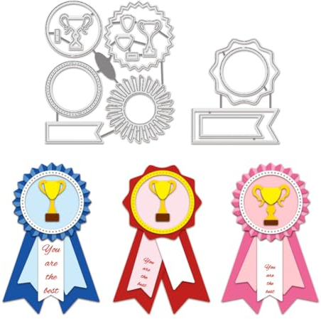 BENECREAT Medaillen-Stanzschablonen, Trophäenpokal-Stanzform DIY-Bastel-Prägeschablone Für Die Kartenherstellung, Foto-Dekorationspapier, Scrapbooking, 0.8 mm Dick