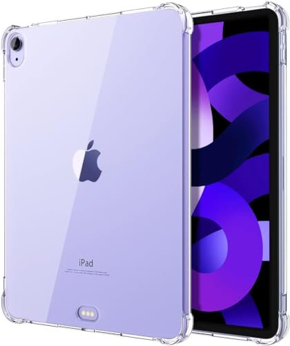 MOBISTAR Case for iPad Air 5/4 (10.9-Inch, 2022/2020 Model, 5th/4th Generation), Slim & Lightweight Soft TPU Anti-Scratch Back with Shockproof Impact Resistant Raised Edge for 10.9’’ - Clear