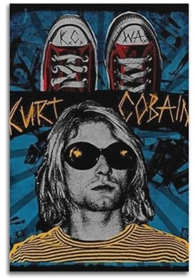 Kurt Cobain Poster, Raumdekoration, ästhetisches Poster, künstlerisches Poster für Schlafzimmer, Wohnzimmer, Wände, 30 x 45 cm, ungerahmter Stil
