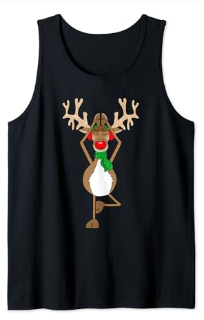 Lustiges Rentier Rudolf Yoga Weihnachten Rentier Tank Top