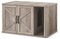 Feandrea Katzenhaus, Katzenklo-Schrank modern, Vordereingang, mit Doppeltür und Griffen, als Sideboard, 85 x 48,5 x 50 cm, Greige meliert PCL012G01