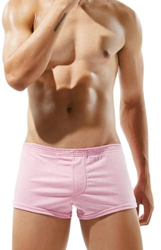 BEEMEN Boxer en coton pour homme - Taille basse, Rose, XL