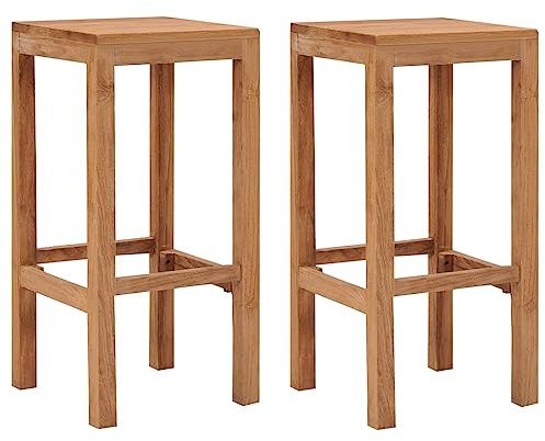 CINDERFUL Barhocker 2 STK. Massivholz Teak, Barmöbel