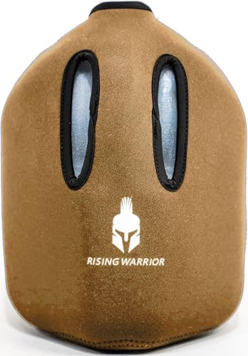 Rising Warrior Gallon Jug Sleeve | Insulated Neoprene Cover with Pockets |1 Gallon Water Jug Gym Gear Sleeve Fits Standard Gallon Jug | Gallon Water Bottle Holder w YKK Zipper (Desert Sand)