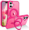 GaoBao Hot Pink Magnetic iPhone 16 Case with Stand, Kickstand, Ring Holder, Wireless Charging Compatible, TPU Material, Flip Case for iPhone 16 6.1