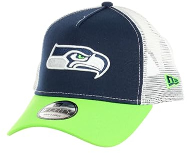 New Era Seattle Seahawks NFL Two Tone Blau Grün Verstellbare 9Forty A-Frame Trucker Cap - One-Size