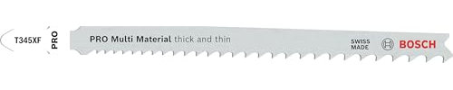 Bosch 2x Hoja de sierra de calar PRO Thick and Thin Multi Material T345XF (para Madera con clavos, Acero, Longitud 132 mm, Professional Accesorios Sierra de calar)