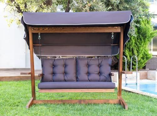 Casa Padrino Luxus Hollywood Schaukel Lila/Braun 237 cm - Garten Schaukel