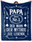 Individz Geburtstagsgeschenk Vatertagsgeschenk für Papa - Vater Blau Kuscheldecke 157 * 132cm, Bester Papas Geschenke, Papa Geschenk Geburtstag Geschenk Vatertag