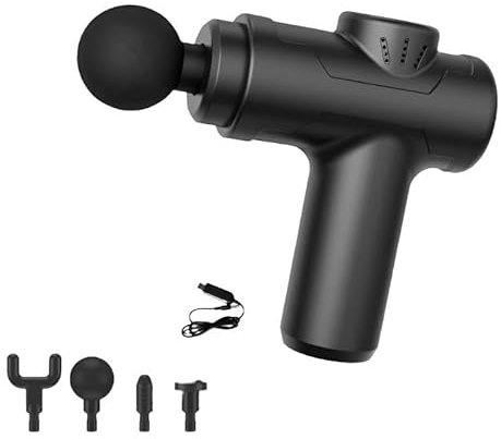 Massagepistole Mini,Muskel Massagegerät Tragbar 35DB Ultra Leise mit 6 Geschwindigkeiten, 4 MassageköpfenHandmassagegerät mit Hochwertigem ABS-Material Gefertigt, ist Unsere Massagepistole