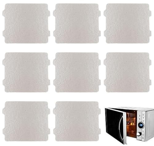 BEPSYOM 8 Pezzi Piastra di Mica, Protezione per Forno a Microonde in Mica, Foglio di Mica Universale, Copertura di Guida D'onda, Mica per Microonde Universale Piastre, Foglio di Mica per Microonde