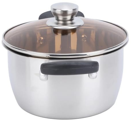 Olla for cocinar de acero inoxidable de gran capacidad Olla for hervir de acero inoxidable Olla for hacer sopa con tapa Cacerola for sopa Olla for cazuela Adecuada for sopas, gachas y otras delicias(2