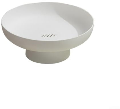 ARMYJY Erhöhter Obst-Servierteller, Snack-Tablett mit Boden, Display-Schüssel für Küche, Theke, Tischdekoration, Weiß