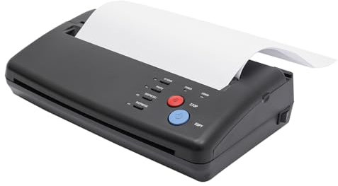 mesterth A4 Drucker, Tattoo-Drucker, A4, Drucker, Thermalschablone, leicht und tragbar, geeignet für A4-Papier, 100 – 240 V/50 – 60 Hz, hohe Auflösung, Schwarz