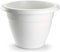 Tradineur - Maceta Redonda Terracota - Fabricado en Plástico - Macetero Apto para Exterior e Interior del hogar - Diámetro: 30 cm - Color Blanco