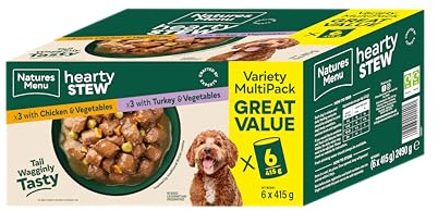 Natures Menu Hearty Stews Wet Food for Adult Dogs - 6 x 415gr (Chicken & Turkey)