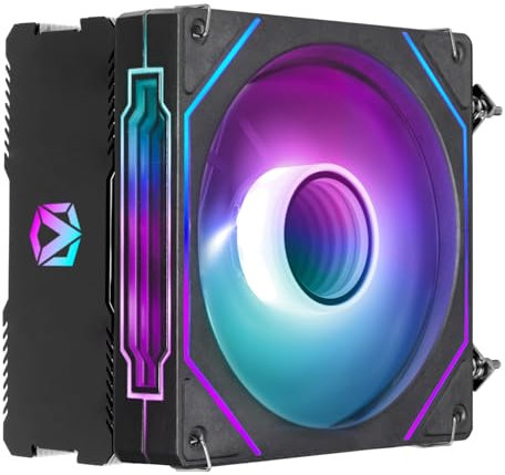 Vibox CPU Tower Cooler, 160W TDP, Compatible with Intel 115x/1366/17xx & AMD AM4 Sockets (Black - RGB Fan)