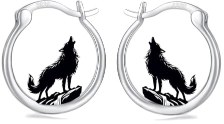 Wolf/Panda/Schildkröte/Hochlandkuh Ohrringe für Frauen 925 Sterling Silber Tiere Ohrringe für Damen