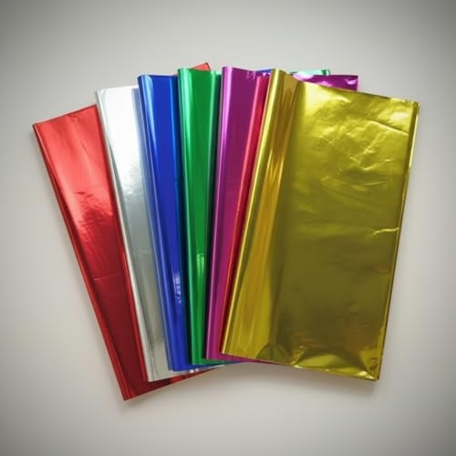 Metallisches Geschenkpapier für Weihnachten, verschiedene metallische Farben, Rot, Gold, Blau und Silber, für Dekorationen und Geschenkverpackungen (Gold)