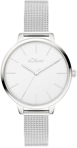 s.Oliver Damenuhr - 34 mm - Moderne, alltagstaugliche, analoge Armbanduhr mit Quarzwerk - 3 ATM wasserdicht - Kratzfestes Mineralglas - hoher Geschenkidee
