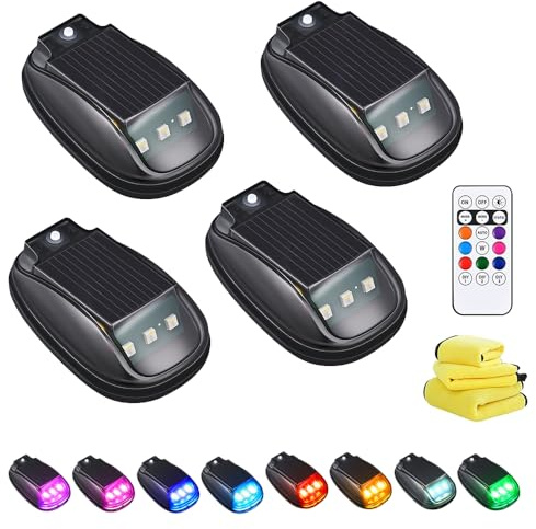 KQWVZ Waterproof Solar Powered Rgb Strobe Light, Wireless Solar Cab Lights Mit Bewegung Vibration Sensor, High Brightness Wireless LED Strobe Light Car, Für Motorräder, PKW Und LKW