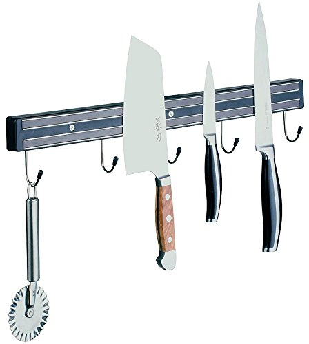 APS 88912 Magnet-Messerständer mit 2 Magnet Ständern und Haken, 60 cm