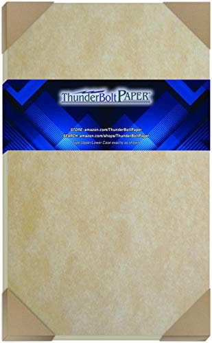 Pergamentpapier, 27,2 kg, Textgewicht 8,5 x 35,6 cm, farbiges Papier, legale Größe, bedruckbar, altes Pergament-Semblance, 50 Stück