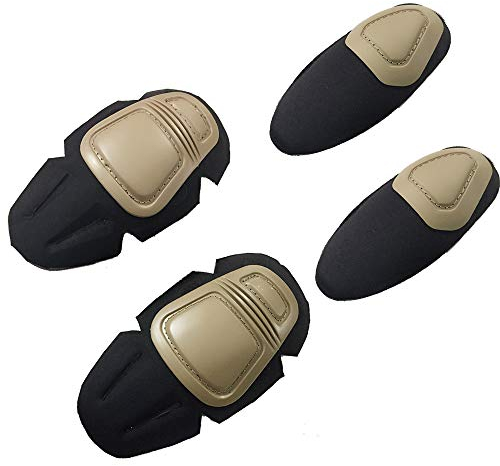 ATAIRSOFT Taktische Militär Paintball Ellbogenschützer Knieschützer Knieschoner Set Airsoft Kampfschutz Sicherheits-Gang DE