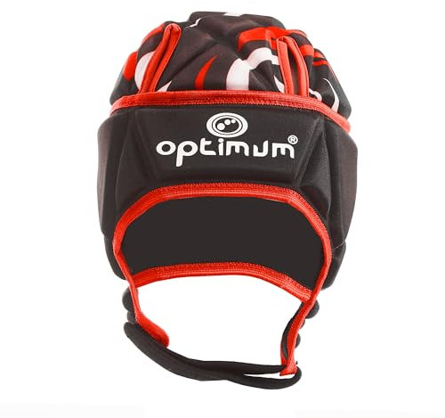 OPTIMUM Unisex-Adult Razor Rugby Headguard Kopfschutz Rasierer, M, schwarz/rot, M