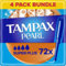 Tampax Pearl Tampons, Super Plus With Applicator, 72 Tampons (18 x 4 Packs), Leak Protection And Discretion, Super Absorbent