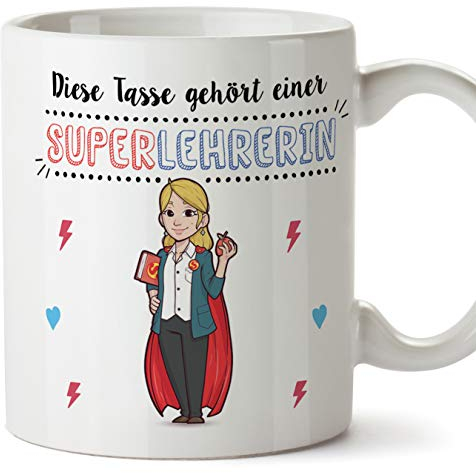 Mugffins Lehrerin Tasse/Becher/Mug Geschenk Schöne and lustige kaffetasse - Diese Tasse gehört Einer Super-Lehrerin - Keramik 350 ml