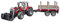 bruder 02046 - Massey Ferguson 7480 mit Frontlader, Holztransportanhänger, 3 Baumstämmen - 1:16 Traktor Trecker Schlepper Transportanhänger Tieflader Landwirtschaft Bauernhof Spielzeug