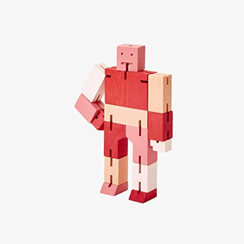 Areaware CUBEBOT® Capsule Collection | 3D Puzzle Roboter | Rot Multi | David Weeks (Small)