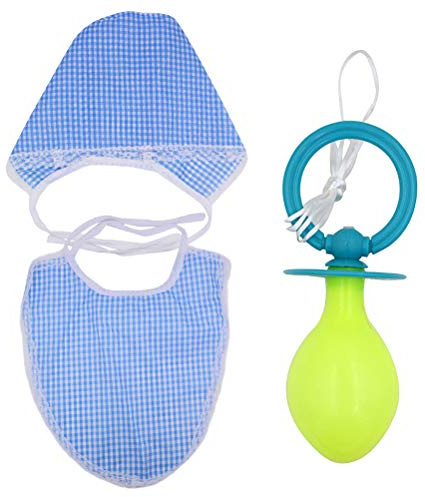 Amosfun Funny Adult Cosplay Baby Dummy Bib Hat Set Halloween Costume Party Novelty Props Baby Kids Accessories Kit 3 Pieces
