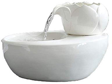 Pet Suppties Cat Water Fountain For Drinking Ultra-Quiet Ceramics Pet Water Dispenser for Cat And Small Dogs with Ultra quiet Pump Non-slip (Color : White)