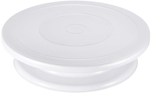 Kootek 11 Inch White Cake Stand, Rotating Cake Turntable, 360° Smooth Rotation, Non-Slip Surface, Display Stand, Baking Tool