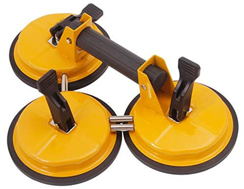 Extractor De Vidrio Con Ventosa De Aluminio,Tres Garras Levantador de Vacío Eliminador de Abolladuras/Almohadilla Con Manija Para Mover Vidrios Grandes Espejo de Ventana Fijación de Huecos de Granito