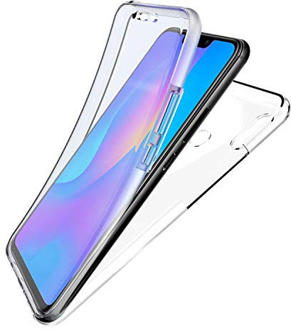 Newtop Cover Compatibile per Huawei P Smart/2019/Plus, Custodia Crystal Case TPU Silicone Gel PC Protezione 360° Fronte Retro (per P Smart Plus)