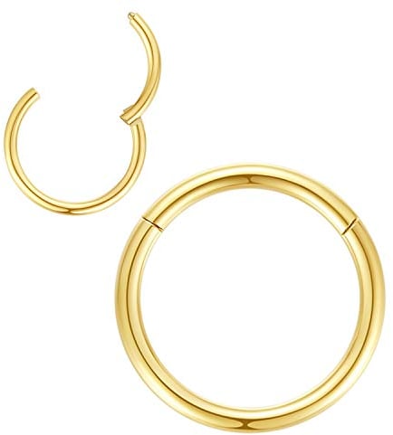 1,6mm 7mm Reifen Nasenringe für Männer und Frauen Nasenring Nasenring Reifen Gold Septum Clicker Scharnierring 316L Chirurgenstahl Körper Piercing Ohrringe für Knorpel Helix Ohrkolben Daith Rook