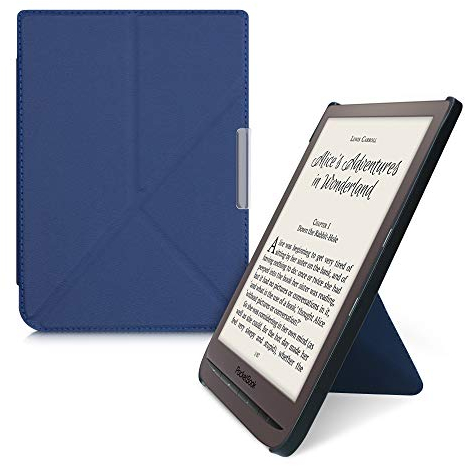kwmobile Étui Compatible avec Pocketbook InkPad 3/3 Pro/Color/Vivlio InkPad 3 Coque - Étui à Rabat magnétique Tablette eReader Similicuir - Bleu foncé