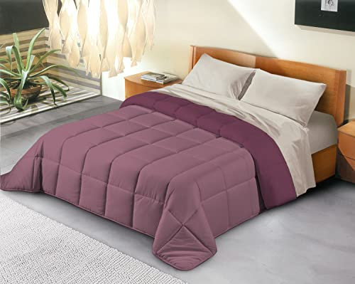 Banzaii Trapunta Invernale in Ecopiuma Double Face Super Soft Una Piazza Singolo 170x260 cm Rosa/Lavanda