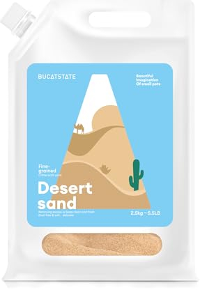 BUCATSTATE Hamster Bath Sand with Pour Spout and Handle, 3kg Desert Bathing Sand Fine | No-Dust Potty Litter Calcium-Free Sand for Hamster Chinchillas Gerbil Mice Degu or Other Small Pets