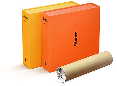 Bangtan Boys BTS BUTTER Set (Cream ver +Peaches ver) Single album [with Extra Lenticular Photocard and Sticker] (Pre-Order limited Posters (Rolled))