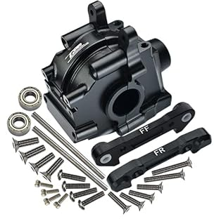 Losi 1:10 Lasernut U4 Tenacity LOS03028 / Tenacity DB Pro LOS03027V2 Tuning Teile Aluminium Front Gear Box + Front Lower Suspension Mount - 26Pc Set Black