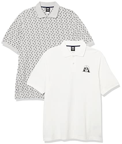 Amazon Essentials Disney | Marvel | Star Wars Men's Regular-Fit Cotton Pique Polo Shirt, Pack of 2
