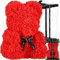SPRINGOS Teddybär aus Rosen Rosenbär Geschenkbox mit Schleife Kunstblumenfigur Höhe 36 cm Geschenk für Mama Verlobung Geburtstagsgeschenk