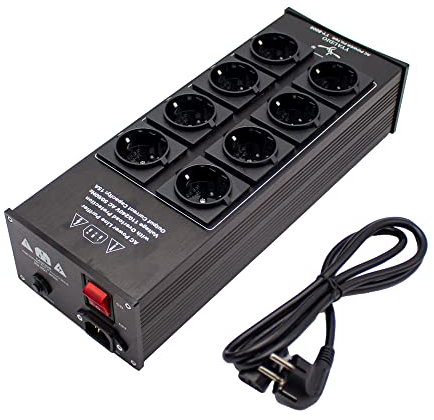 Jieotwice Audio Rauschunterdrückung AC Power Filter HIFI Power Conditioner Power Purifier Überlastschutz mit EU-Buchse Power Strip AC100-240V 3000W (8 EU-Steckdose)